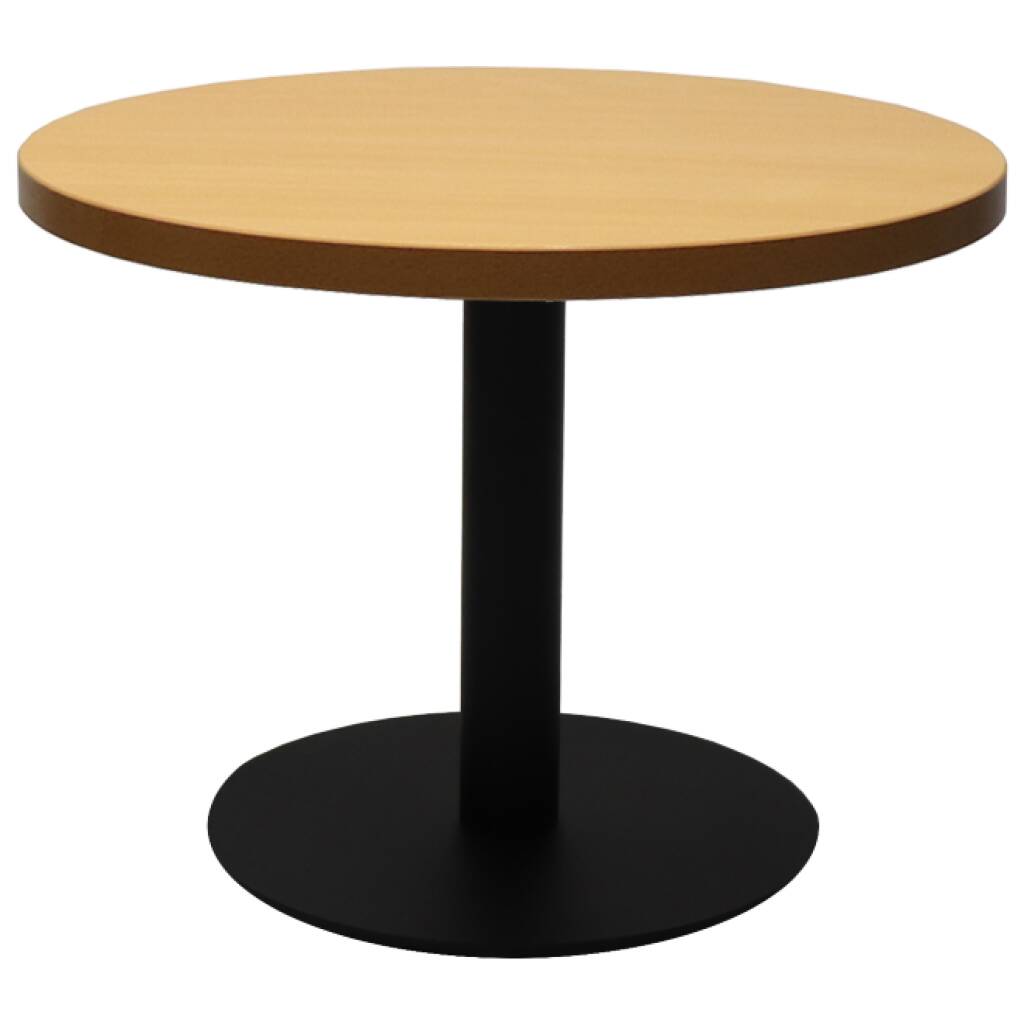 Round Coffee Table with flat Disc Base Black Powder Coat