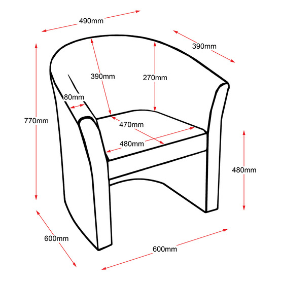 Space Single Seater Executive Tub ChairBlack PU Lea (5)