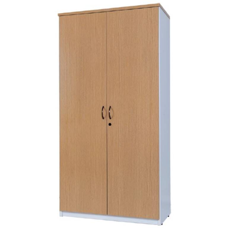 Oak Over White Logan Full Door Storage Unit FD Office Furniture