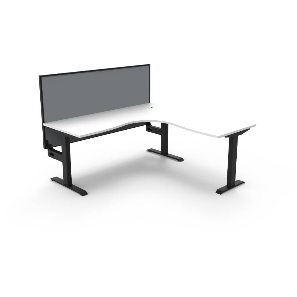 Boost Static Corner Workstation 1500mm with Screen SBCNRWS1P1515