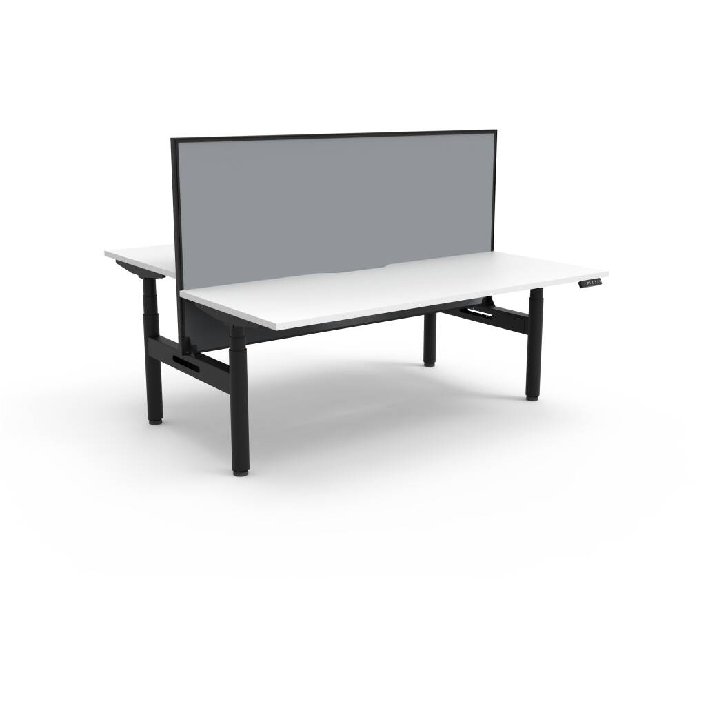 Halo+ Back to Back Desk 1200mm with Screen H+2PWS1275 Office